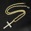 Pingente De Cruz Com Zircônia + Corrente Riviera 4mm